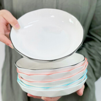 萌物坊  【3个装】日式创意陶瓷餐具饭碗 7寸钻石盘 随机 3个装