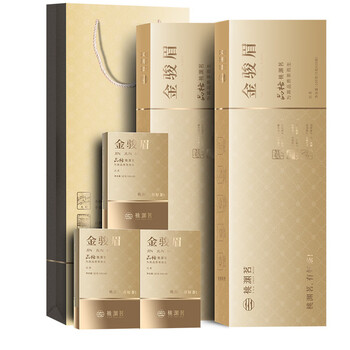 桃渊茗 年货送礼茶叶礼盒装 武夷山红茶金骏眉红茶茶叶2条配提袋 200G食品类商品-全利兔-实时优惠快报