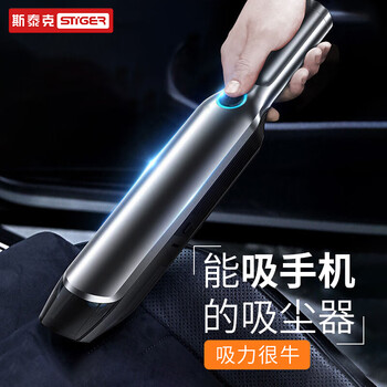 斯泰克 车载吸尘器 无线吸尘器车家干湿两用小型清洁手持吸尘机 120W大功率大吸力 黑色