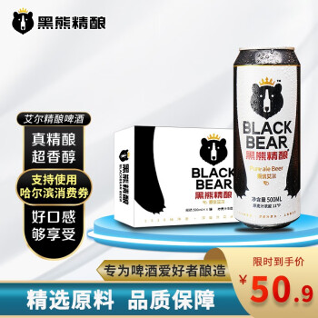 黑熊精酿啤酒 原浆艾尔11° 易拉罐整箱 艾尔精酿啤酒 500ml 6罐