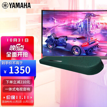 雅马哈(YAMAHA)YAS-108杜比回音壁5.1家庭影院 内置低音炮音响设备液晶电视壁挂蓝牙音箱客厅 墨绿色