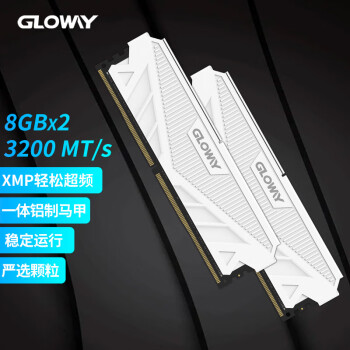 光威（Gloway）16GB(8Gx2)套装 DDR4 3200 台式机内存条 天策系列-皓月白