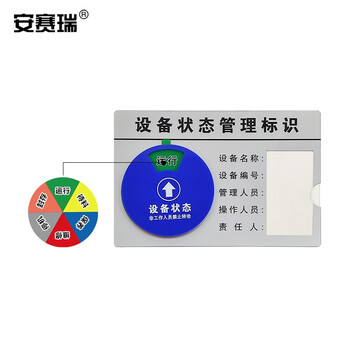 安赛瑞盒式设备状态旋转管理标识亚克力状态指示牌六状态设备状态运行
