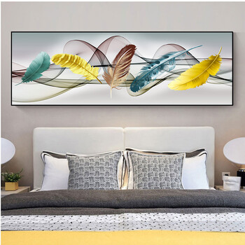 沙发后背墙壁画现代简约卧室床头横幅装饰画主卧温馨房间酒店宾馆客厅