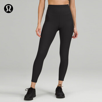 lululemon 丨Base Pace女士运动高腰紧身裤24" *罗纹款 LW5EHQA 黑色 X运动户外类商品-全利兔-实时优惠快报