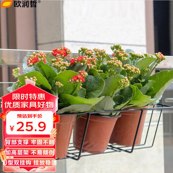 ORANGE 欧润哲 花架铁艺花盆架阳台护栏悬挂式花盆托架花卉多肉置物架大号45cm家具家装类商品-全利兔-实时优惠快报