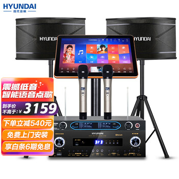 现代（HYUNDAI）点歌机家庭影院ktv音响套装家用语音点歌机一体机卡拉ok点唱机专业点歌台 【家庭版】10英寸KTV音响套装（2T）