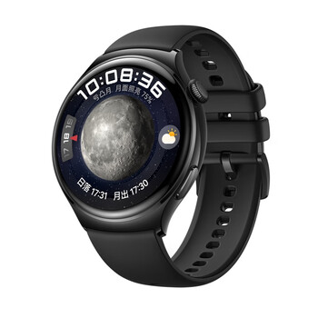 HUAWEI 华为 智能手表WATCH 4 黑色氟橡胶表带全利兔-实时优惠快报