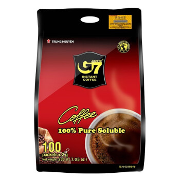 越南进口中原G7美式萃取速溶纯黑咖啡100包（2g*100包）