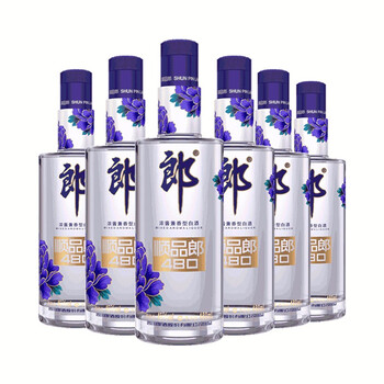 郎酒 顺品郎  光瓶白酒  口粮低度 蓝顺 45度兼香型480ml*6