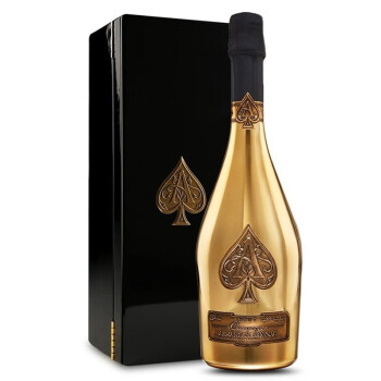 黑桃A香槟Armand de Brignac 法国原装进口洋酒 会所夜店 黄金版香槟750ml 礼盒