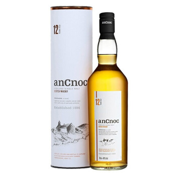 安努克（AnCnoc）单一麦芽威士忌 ANCNOC 苏格兰 英国原装进口洋酒烈酒 安努克12年