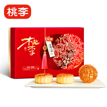 plus会员：桃李幸福人家 月饼礼盒 蛋黄白莲五仁豆沙混合味600g*3件+凑单品食品类商品-全利兔-实时优惠快报