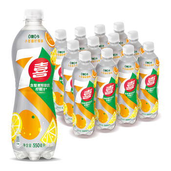 pepsi 百事 可乐 7up 7喜无糖 小柑橘柠檬 汽水 碳酸饮料 550ml*12瓶 整箱全利兔-实时优惠快报