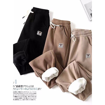 NASALIKE 秋冬款奥粒绒卫裤加绒加棉绒束脚男女竖条保暖裤服饰鞋包类商品-全利兔-实时优惠快报