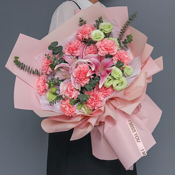 花她鲜花速递康乃馨花束混搭送妈妈长辈纪念日生日礼物全国同城配送
