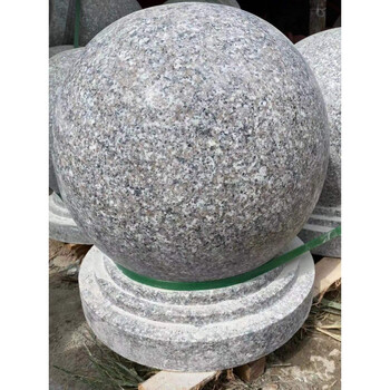石球路障圆球石球路障挡车广场公园石墩子阻车花岗岩石头球阻车桩惠安