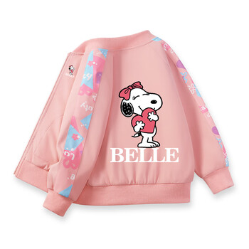 SNOOPY 史努比 女童外套男孩棒球服春秋季中大童户外运动服儿童夹克两面穿 20507壹X-20507九B粉 120母婴玩具类商品-全利兔-实时优惠快报