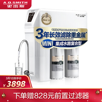 史密斯(A.O.Smith)家用净水器 直饮净水机 1.6升/分钟 反渗透净水机 家电 1600M