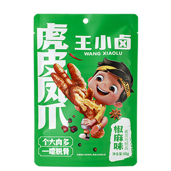 王小卤 虎皮凤爪 鸡爪 卤鸡爪 零食 休闲零食 68g 椒麻味食品类商品-全利兔-实时优惠快报