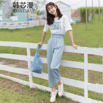 韩芯漫时尚女生休闲套装女夏季女学生韩版宽松少女初中生女装中学生