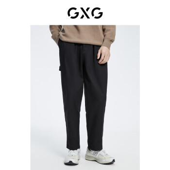 GXG奥莱 多款型潮流时尚休闲裤 黑色宽松长裤-GC102010G 170/M