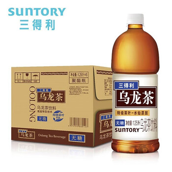 SUNTORY 三得利 无糖0脂 茉莉乌龙茶饮料 大容量1.25L*6瓶 整箱 无糖乌龙茶1.25L*6瓶食品类商品-全利兔-实时优惠快报