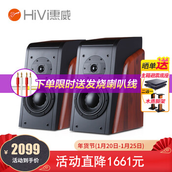 惠威(HiVi) D3.1高保真HIFI书架音响2.0发烧无源音箱组合家用音箱套装 D3.1书架箱(不含功放)