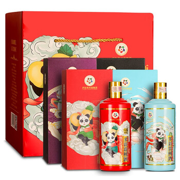 白酒4瓶多彩贵州熊猫壹号53度香型白酒