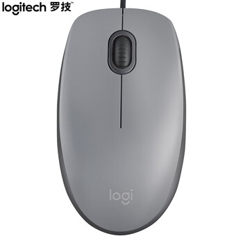 罗技 （Logitech ）M111 有线轻音鼠标 即插即用三年质保 灰色