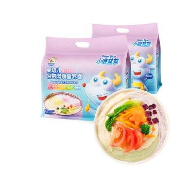 小鹿蓝蓝 婴幼儿谷物肉蔬营养面宝宝辅食面条加钙加锌6个月以上宝宝面450g 元气款*2母婴玩具类商品-全利兔-实时优惠快报