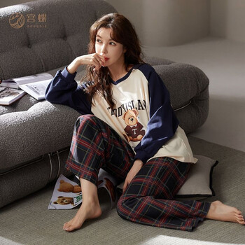 宫蝶 泰迪熊联名 情侣款家居服套装 TDX33003服饰鞋包类商品-全利兔-实时优惠快报