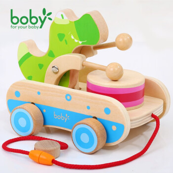 波比启智（boby）拖拉玩具车鳄鱼敲鼓拉线绳手拉车宝宝婴幼儿童学步玩具0-1-2-3岁 鳄鱼敲鼓拖拉车