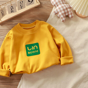 linkcard 易卡通 儿童卫衣春秋时尚卡通卫衣男女童套头衫童装 BR04-姜黄LIN 100cm母婴玩具类商品-全利兔-实时优惠快报