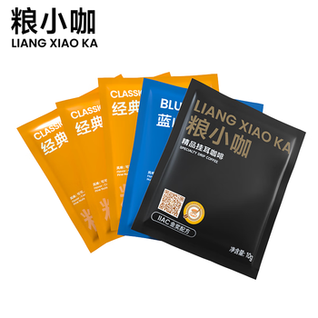 粮小咖 蓝山风味挂耳咖啡现磨手冲中浅烘黑咖啡粉 挂耳意式*3袋蓝山*1袋金奖*1袋食品类商品-全利兔-实时优惠快报