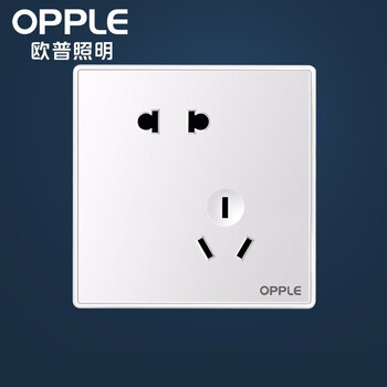 欧普照明（OPPLE）开关插座 K05系列 插座面板 10A斜五孔错位五孔插座 珍珠白