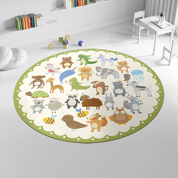 KAYE 圆形卡通地垫 萌宠集会 80x80cm家具家装类商品-全利兔-实时优惠快报