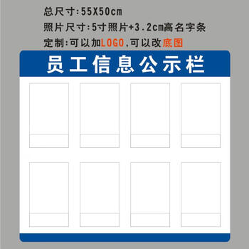 左右季人员信息一览表工作栏公告公示牌教师展示介绍墙岗位值班员工