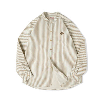 WEISSVEYRON 日系复古竖细条纹立领工装衬衫服饰鞋包类商品-全利兔-实时优惠快报