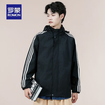 ROMON 罗蒙 男女同款可拆卸帽防风夹克 3J097018服饰鞋包类商品-全利兔-实时优惠快报