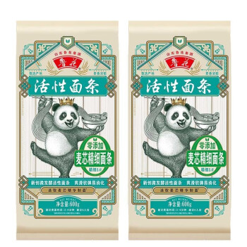 鲁花活性面条麦芯精细面条600g*2零添加 爽滑软弹 600g*2