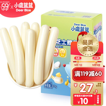 小鹿蓝蓝 宝宝深海鳕鱼肠 芝士味 300g全利兔-实时优惠快报
