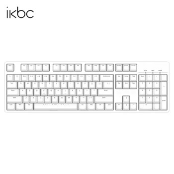 ikbc粉色键盘机械键盘无线键盘C87C104樱桃键盘办公游戏cherry轴樱桃机械键盘自营pbt C104白色有线104键 红轴