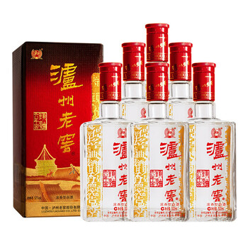 泸州老窖 六年窖头曲 浓香型白酒 52度 500ml*6瓶 整箱(含礼品袋)食品类商品-全利兔-实时优惠快报