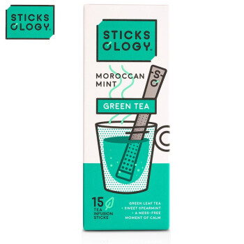 欧乐集（sticksology）摩洛哥薄荷绿茶15支装37.5g 比利时原装进口BBC纪录片推荐 茶棒