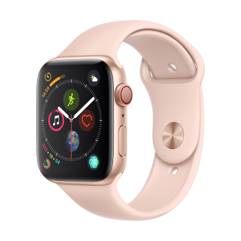 Apple Watch Series 4智能手表（GPS+蜂窝款 44毫米金色铝金属表壳 粉砂色运动型表带 MTVW2CH/A)