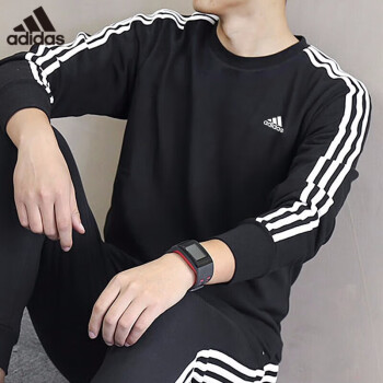 阿迪达斯 （adidas）卫衣男 秋冬季新款圆领针织保暖运动服长袖套头衫外套 GK9078/圆领 M