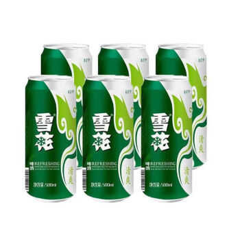 雪花清爽啤酒8°P听装500ml*6（新老包装随机发货）