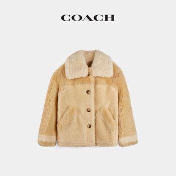 COACH 蔻驰 全身色块羊毛皮大衣 混合象牙白色 S全利兔-实时优惠快报