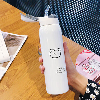 保温杯女高颜值吸管保温杯水杯保温杯带吸管小学生女便携个性潮可爱男
